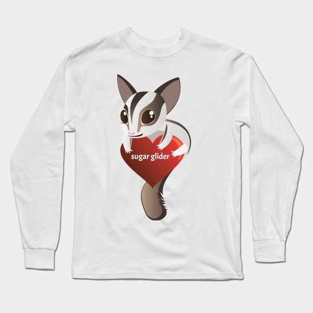 I Love Sugar Glider Long Sleeve T-Shirt by sabhu07